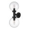 Z-Lite Laurent Outdoor Wall, 2-Light, 8 In.W x 9 In.L x 21 In.H, Black/Clear Seedy 599M2-BK - alternate 2